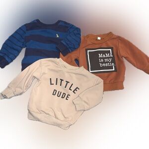 Baby Boy Sweatshirt Bundle 12 Month 80 Mama Is My Bestie Little Dude Winter Tops
